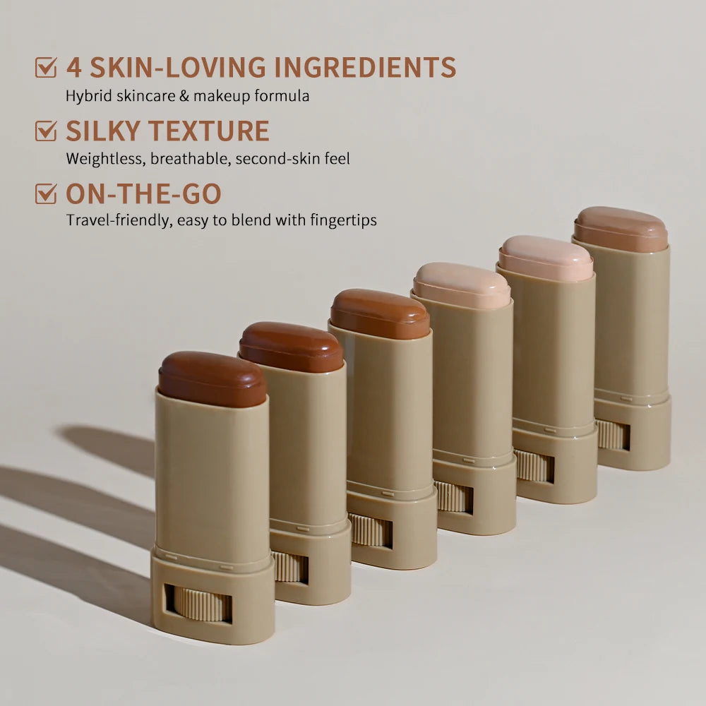 Tinted Moisturizer Balm Foundation Stick Lightweight Hydrating Sheer Coverage Natural Radiant Glow Portable Daily Face Makeup Cosmetic