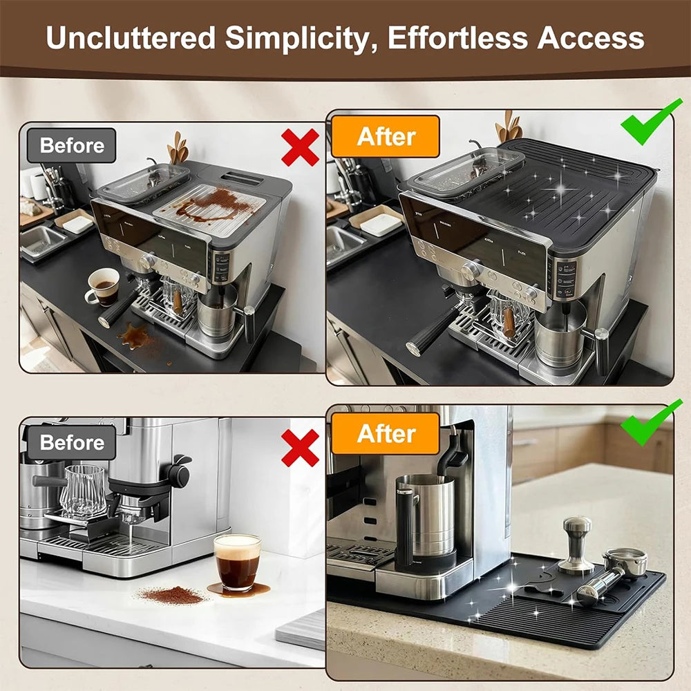 LMETJMA Silicone Coffee Mat Set for Ninja ES601 ES701 Espresso Machine Non Slip Coffee Machine Top Mat Cover Tamping Station Pad