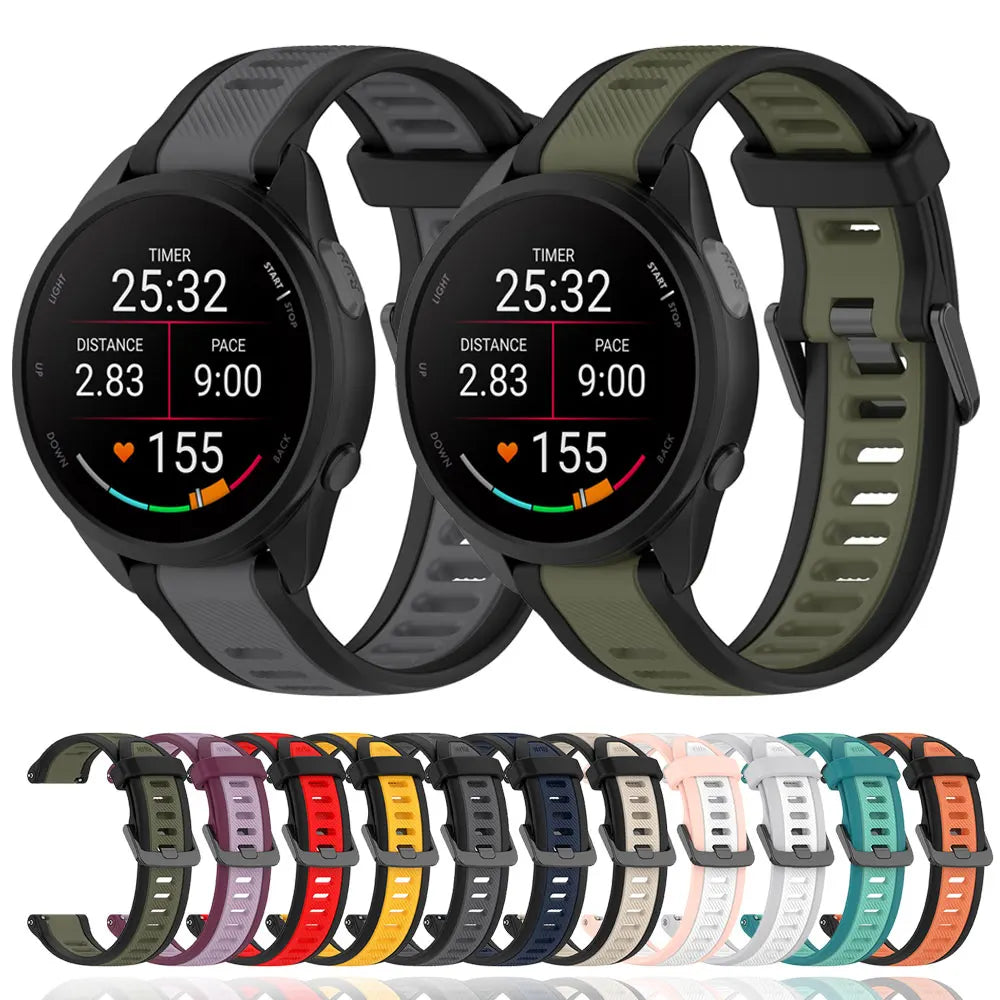 18 20 22mm Strap for Garmin Forerunner 165 265 255 Vivoactive 3 4 5 Venu 2 Plus SQ 3 3S Silicone Watchband Wrist Bracelet