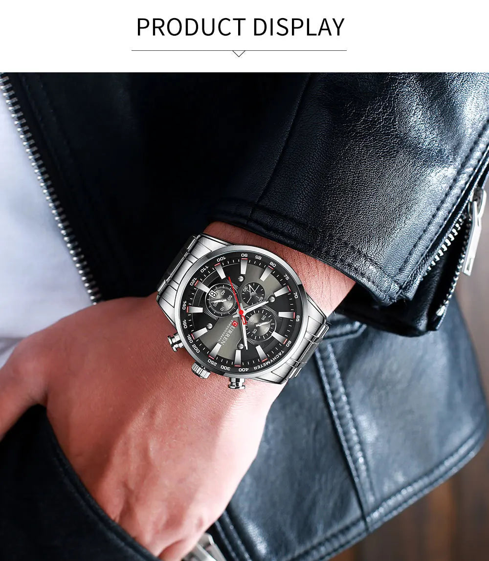 Men six-pin multifunctional quartz watch Waterproof round calendar wristwatch Sport Waterproof Wrist Chronograph Date Watches
