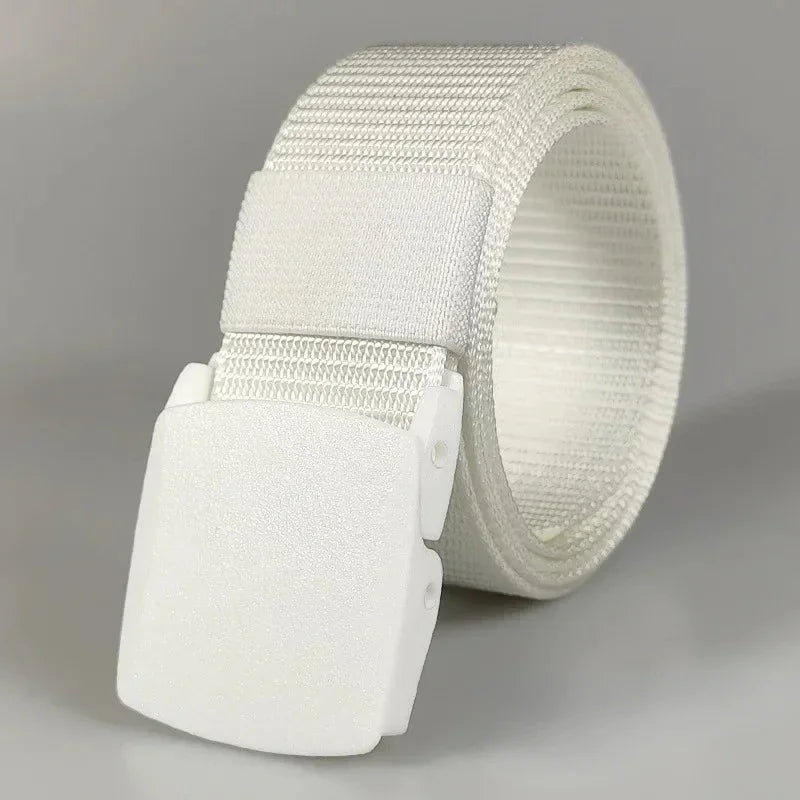 Automatic Buckle Nylon Women's Belts Canvas Outdoor Travel Premium Pants Sports Non-metallic Belts for Men White Black Blue Red