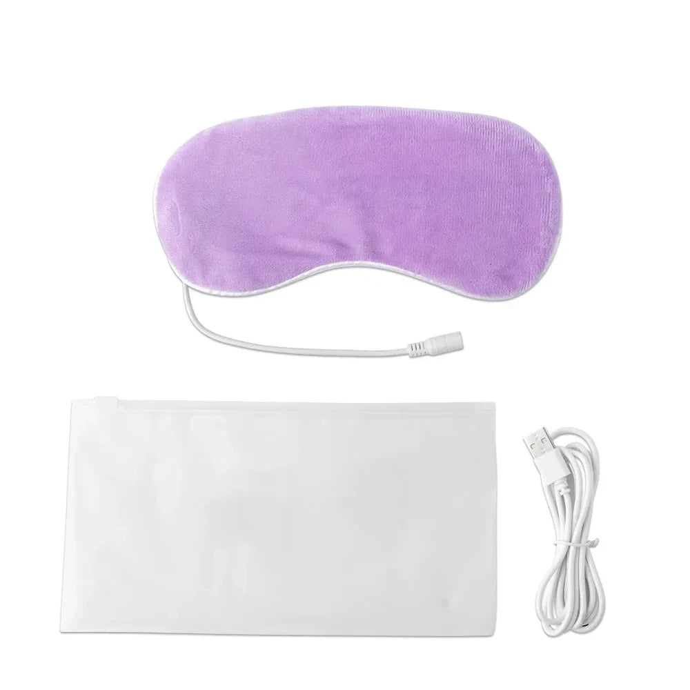 USB Heated Eye Mask for Dry Eyes & Sleep, Warm Compress with Constant Temperature, Corded Design for Dark Circles Puffiness Care