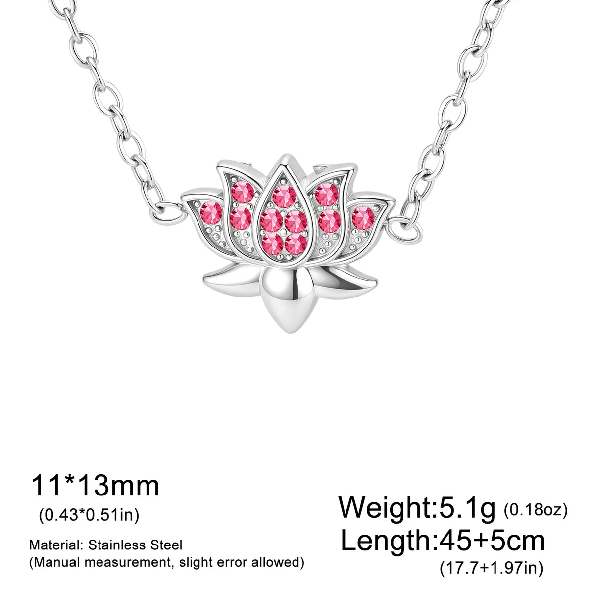 Skyrim Lotus Pendant Necklace for Women Stainless Steel Gold Color Cubic Zirconia Flower Clavicle Chain Spiritual Yoga Jewelry