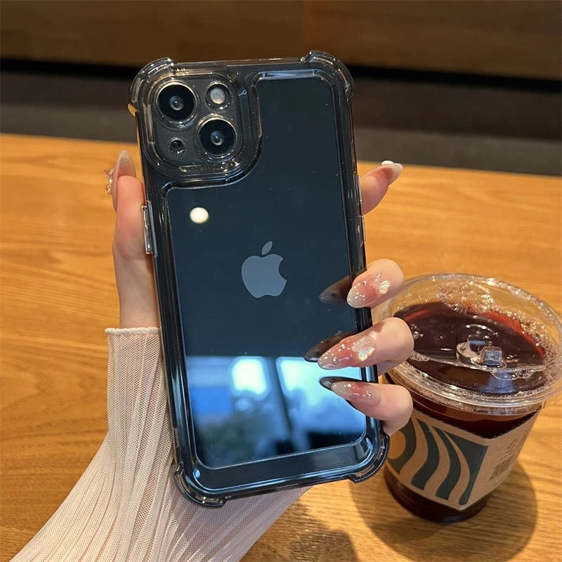Luxury Shockproof Transparent Case For iPhone 18 17 16 15 14 13 12 11 Pro Max X Xs XR Max 7 8 Plus Clear Soft Bumper Cases Cover