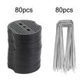 40/80Pcs U-shaped Ground Pegs with Buffer Washers for Securing Weed Landscape Fabric Netting Garden Lawn Accessories Garden Pegs