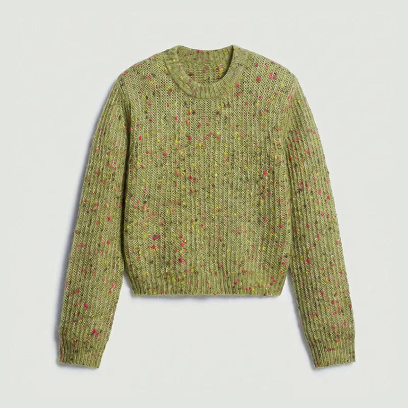 Knitted Cardigan For Women Single Breasted Elastic Hem Pocket O-Neck Women's Sweater Long Sleeve Short Blouse Chic Cardigan Lady