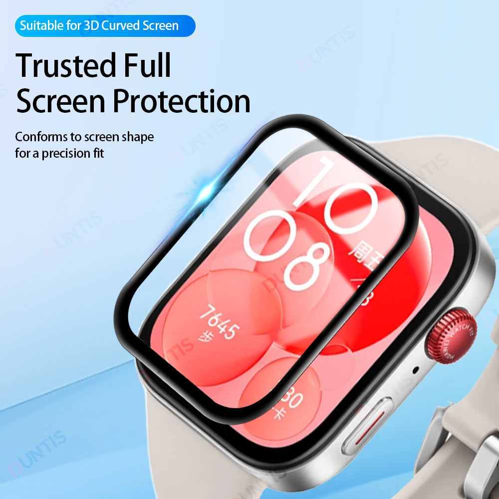 Screen Protector for Huawei Watch Fit 3 /4 3D Curved Screen Protector Huawei Watch Fit3/4 Ultra-HD Full Coverage Protective Film