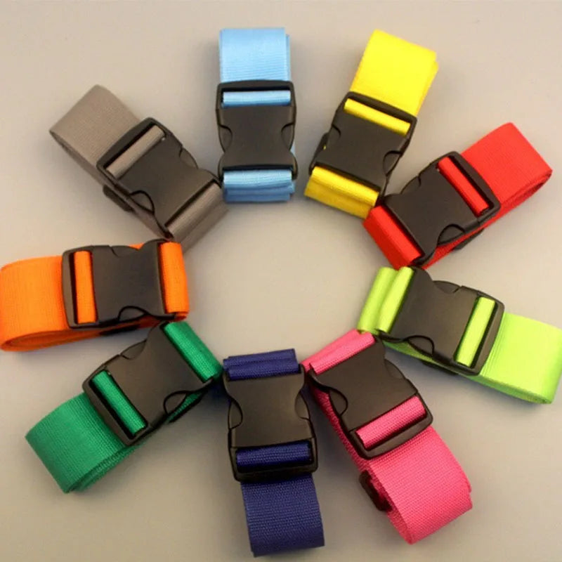 Straight Shaped Luggage Straps for Suitcase Polyester Luggage Belt with Adjustable Release Buckle Travel Accessory
