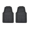 2-Piece Premium All-Season Anti-Slip Rubber Floor Mats for Cars, SUVs and Trucks, Universal Trim to Fit, Black