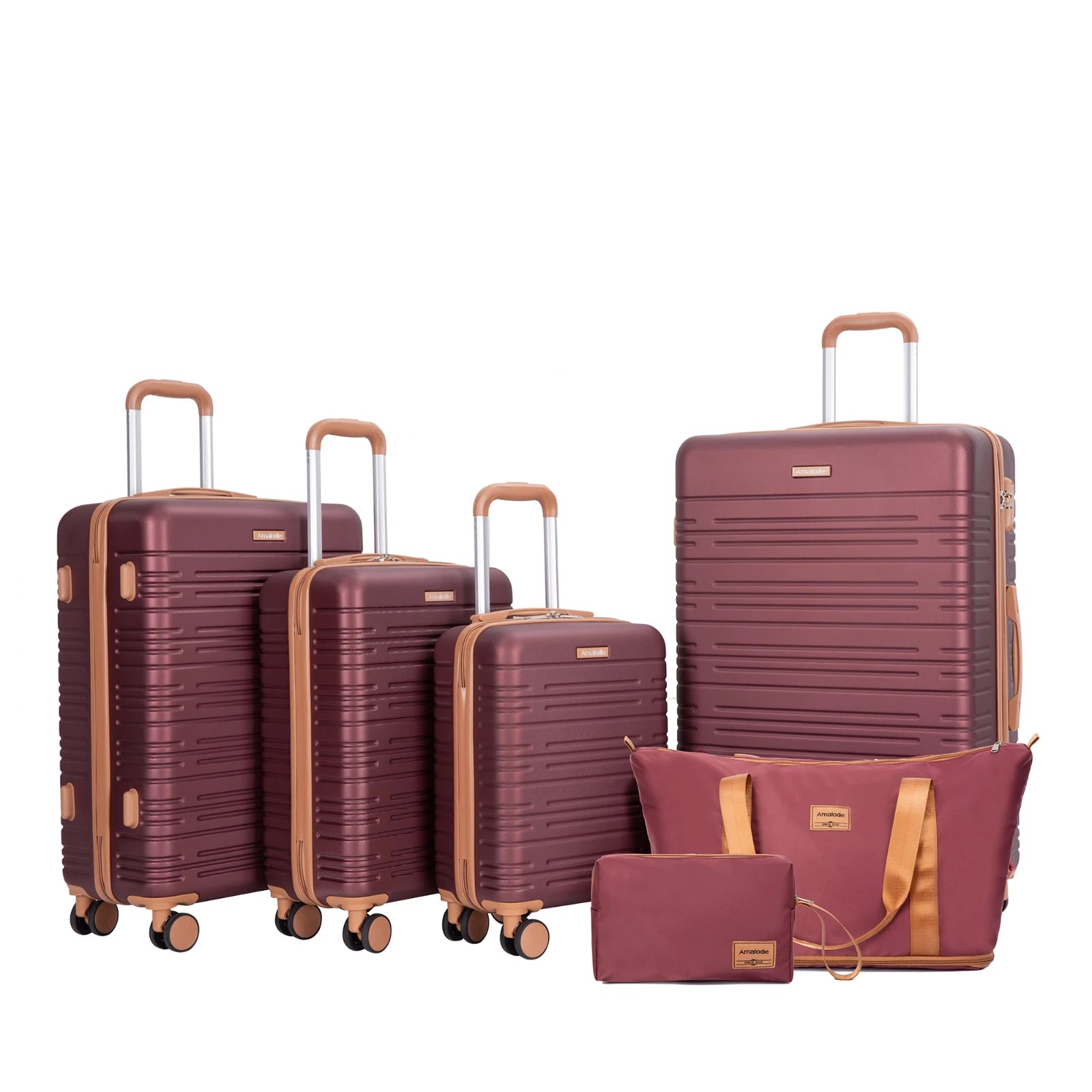 Luggage Sets 6 Piece, Suitcases with Double Spinner Wheels and TSA Lock, Hardcase 6 Set 16/20/24/28 Luggage with Travel Duffle Bag