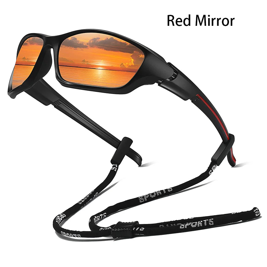 With Chain Fashion Men Women Running Mountaineering Fishing Sunglasses Driving Outdoor Sport Safety Protective Glasses