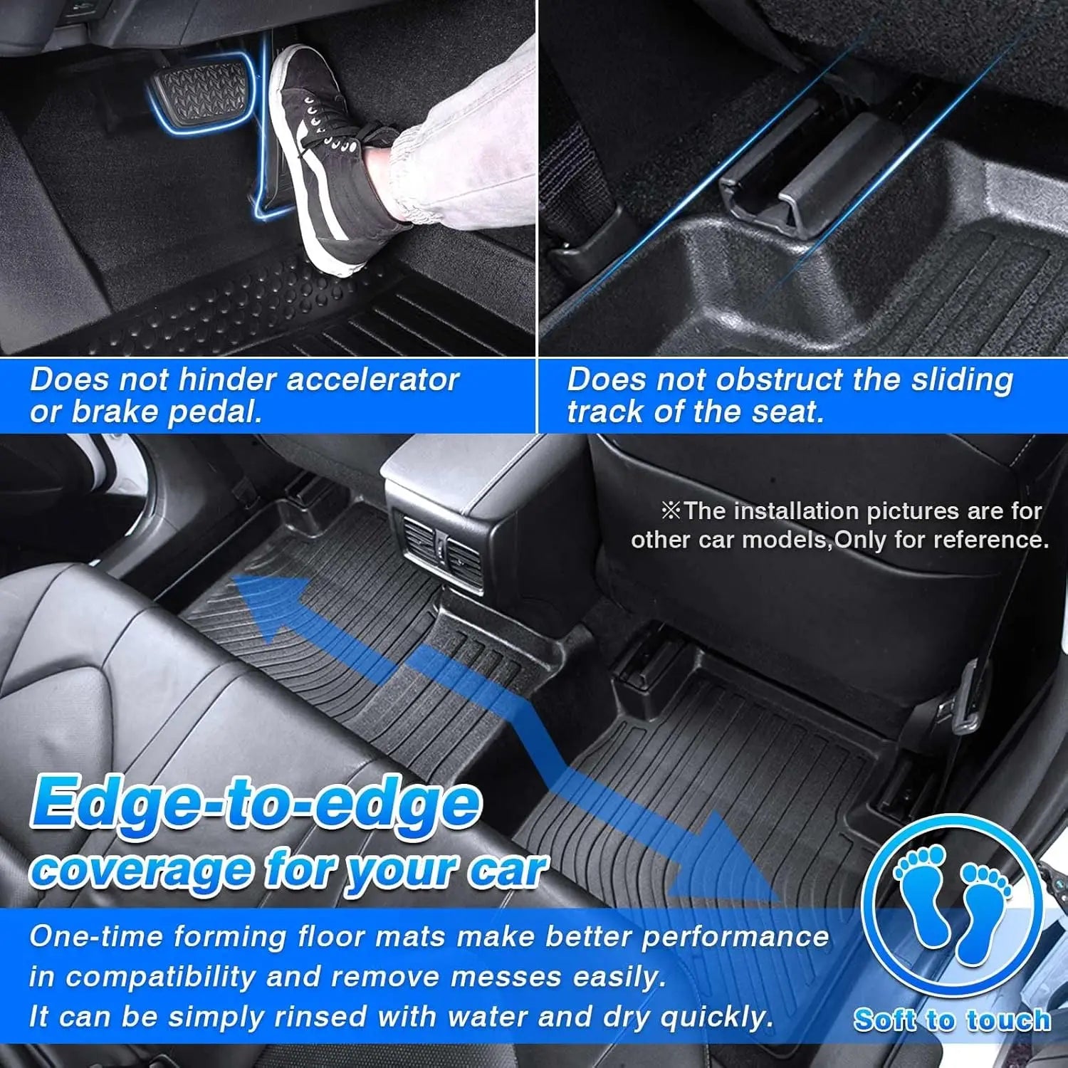 All Weather Floor Mats for Nissan Altima 2019-2026 Heavy Duty TPE Car Floor Liners with Anti-Slip Design
