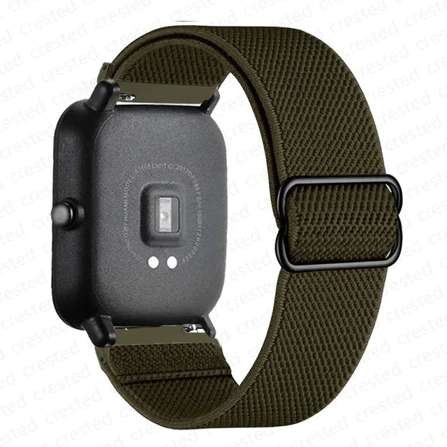 20mm/22mm Band For Amazfit GTS 4/2/GTS2 Mini/GTR/4/3/Pro/GTR2 Nylon Elastic Watch Bracelet Amazfit Bip 6 5/Active 2/Helio Strap