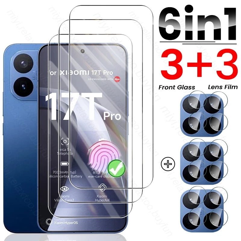 8To1 Tempered Glass for Xiaomi 14T 15T 17T Pro 5G Screen Protectors Xiaomi14T Xiaomi15T Xiaomi17T Camera Glass Xiomi Mi15T Mi17T
