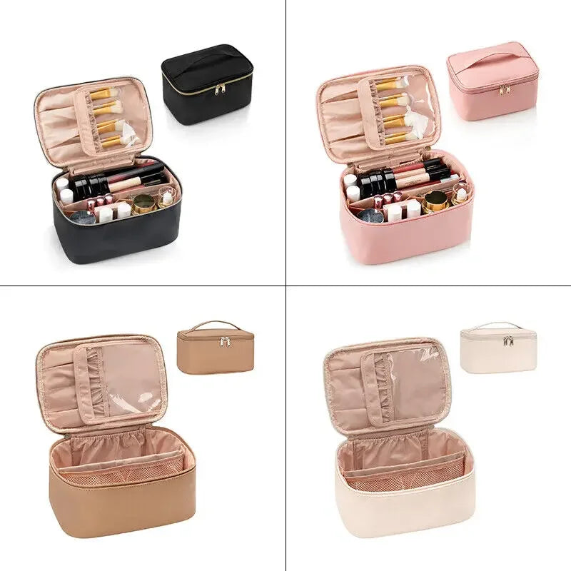 Large Capacity PU Waterproof Toiletry Storage Bag Women's Fashion Travel Portable Cosmetics Bag for Women Men