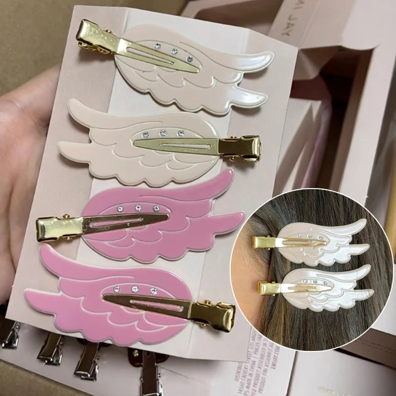 1/2pcs Cute Wings Hairpin Fun Hairpin Traceless Hairpin Dopamine Cosmetic Clip Side Broken Hair Bangs Clip Hair Accessories