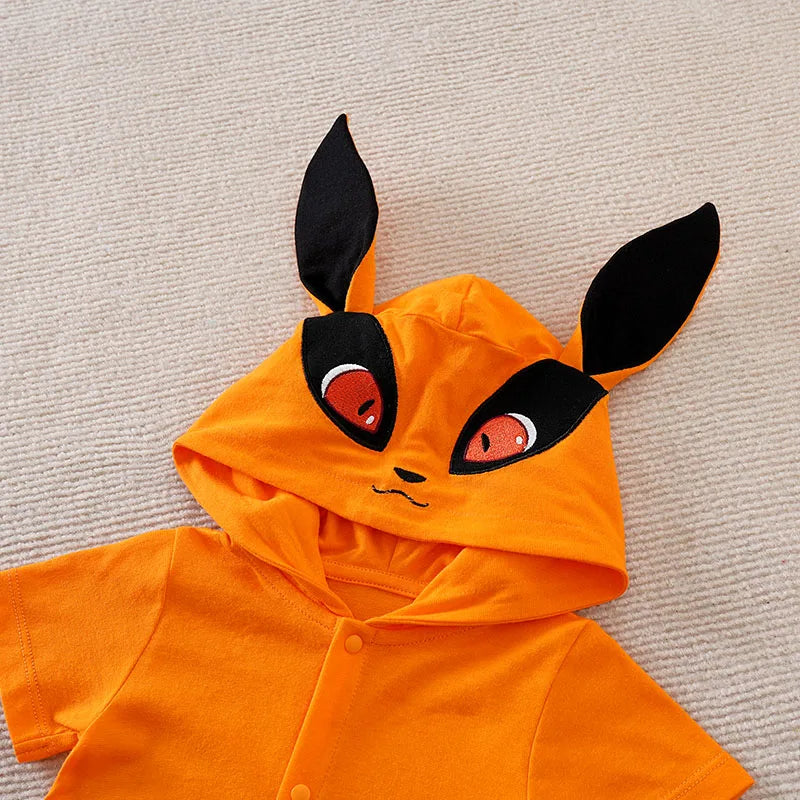 Newborn Clothing Cute Anime Fox Role-Playing Cotton Comfortable And Soft Boy And Girl Summer 0-18 Short Sleeved Baby Jumpsuit