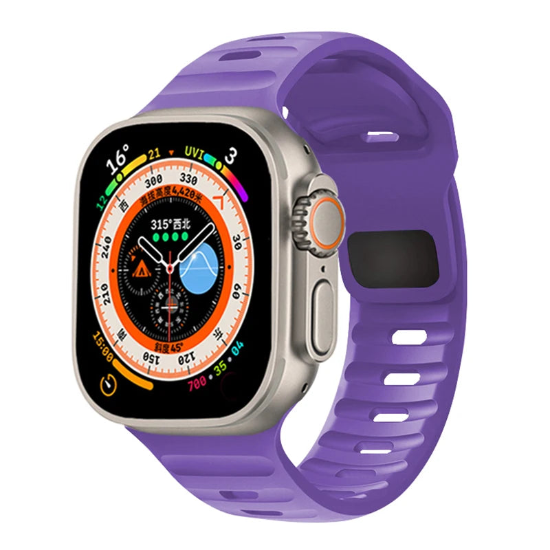 Silicone Strap For Apple Watch ultra2 Band 44mm 49mm 45mm 41-46-42mm 40mm sport correa bracelet iwatch Series 10 7 6 se 3 8 9 11