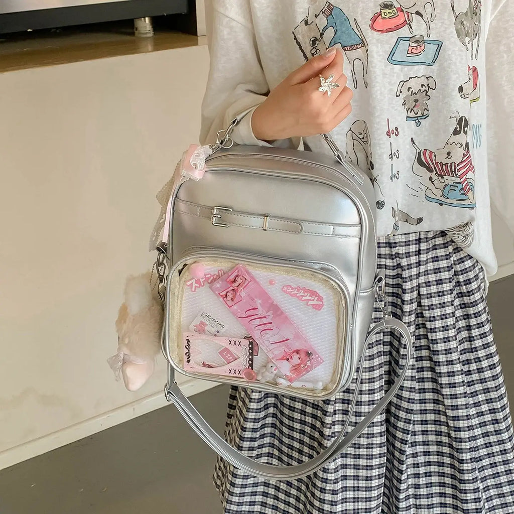 New Women Fashion Casual Backpack Preppy Style One Shoulder Crossbody Handbag Original Niche Design Girl Ulzzang Ita Bag