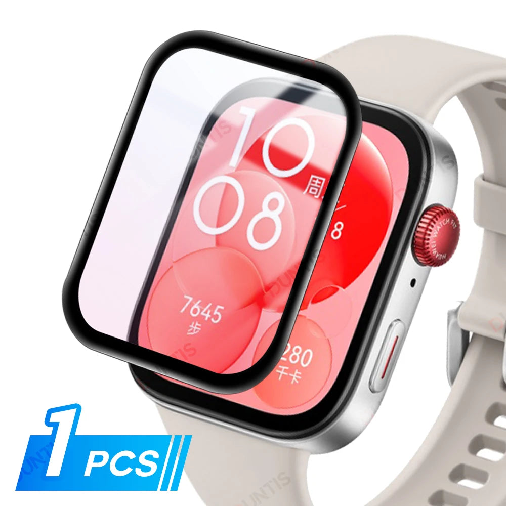 Screen Protector for Huawei Watch Fit 3 /4 3D Curved Screen Protector Huawei Watch Fit3/4 Ultra-HD Full Coverage Protective Film