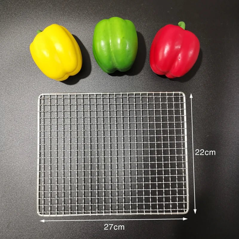 Stainless Steel 304 Food Grade 15-70CM Rectangle BBQ Barbecue Grill Wire Grid Mesh Net