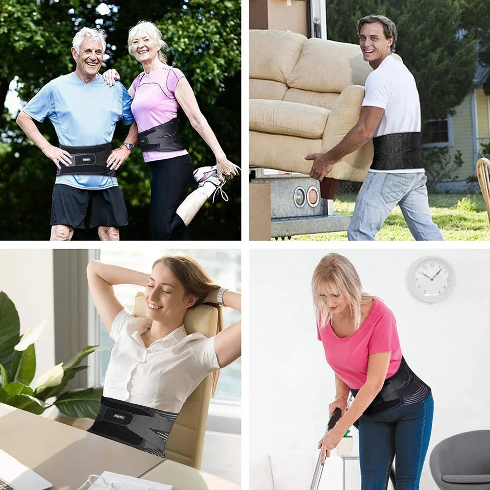 AOLIKES Lower Back Brace with 6 Stays Anti-skid Orthopedic Lumbar Support Breathable Waist Support Belt for Gym Pain Relief