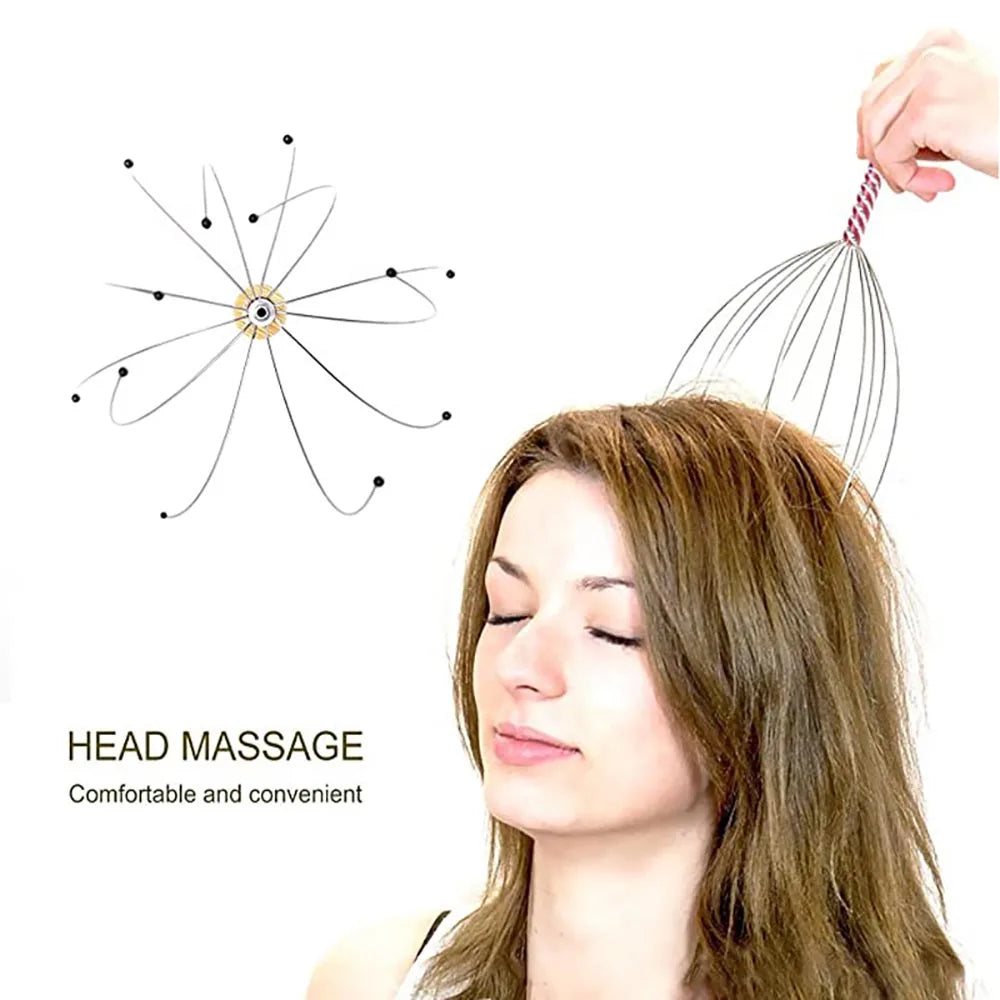 1/2pc Stainless Steel Head Massage Device Octopus Scalp Massager Relaxation Tool Head Scratcher Relieves Tension Stress Relief