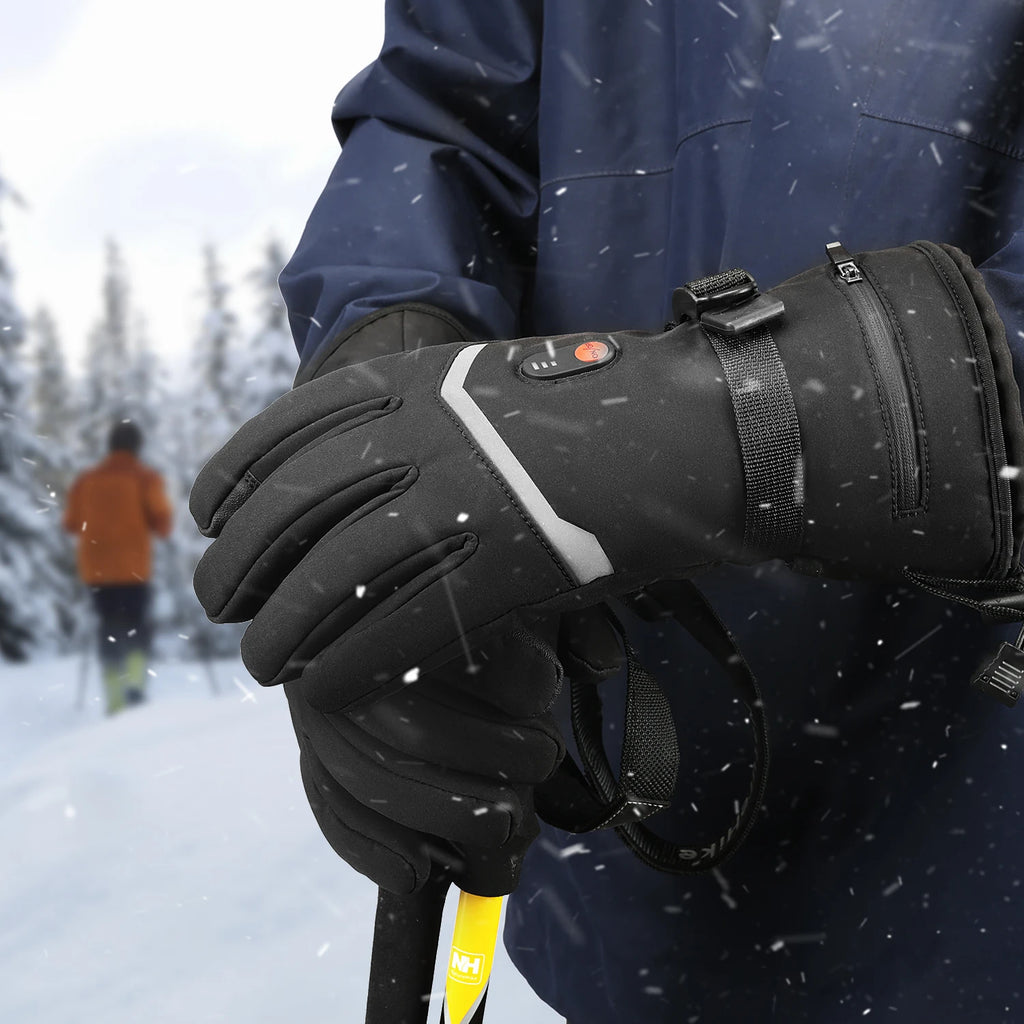 Electric Heated Gloves Motorcycle Winter Moto Heated Gloves Warm Waterproof Rechargeable Heating Thermal Gloves For Snowmobile