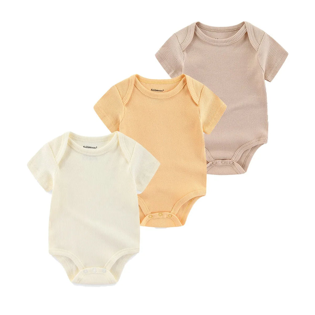Kiddiezoom Four Seasons 0-12M 1 PCS Solid Unisex Baby Bodysuits Soft 100%Cotton Newborn Boy Girl Onesies Infant Clothing