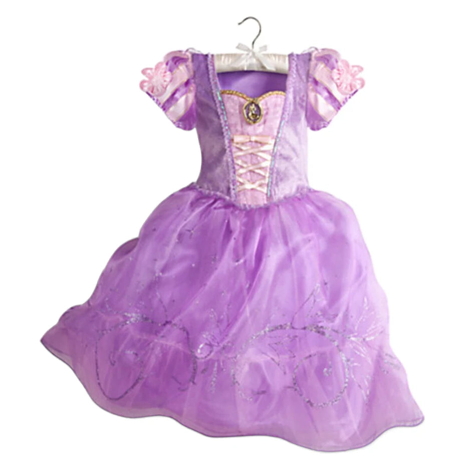 Princess Dress Collection Cinderella Snow White Aurora Rapunzel for Girls Halloween Birthday Cosplay Costume Kids 2-8Y Vestido
