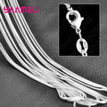 5pcs Lot Wholesale Pure S925 Sterling Silver Charm Link Chain Necklace Jewelry with Strong Smooth Lobster Clasps 16-30 Inches