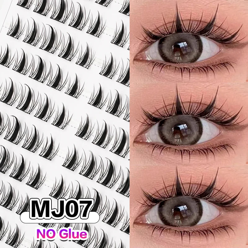 DIY 100 Cluster Self Adhesive Eyelashes Natural Long Fake Eyelash Extension NO Glue Needed Individual Lashes Makeup Tools Cils