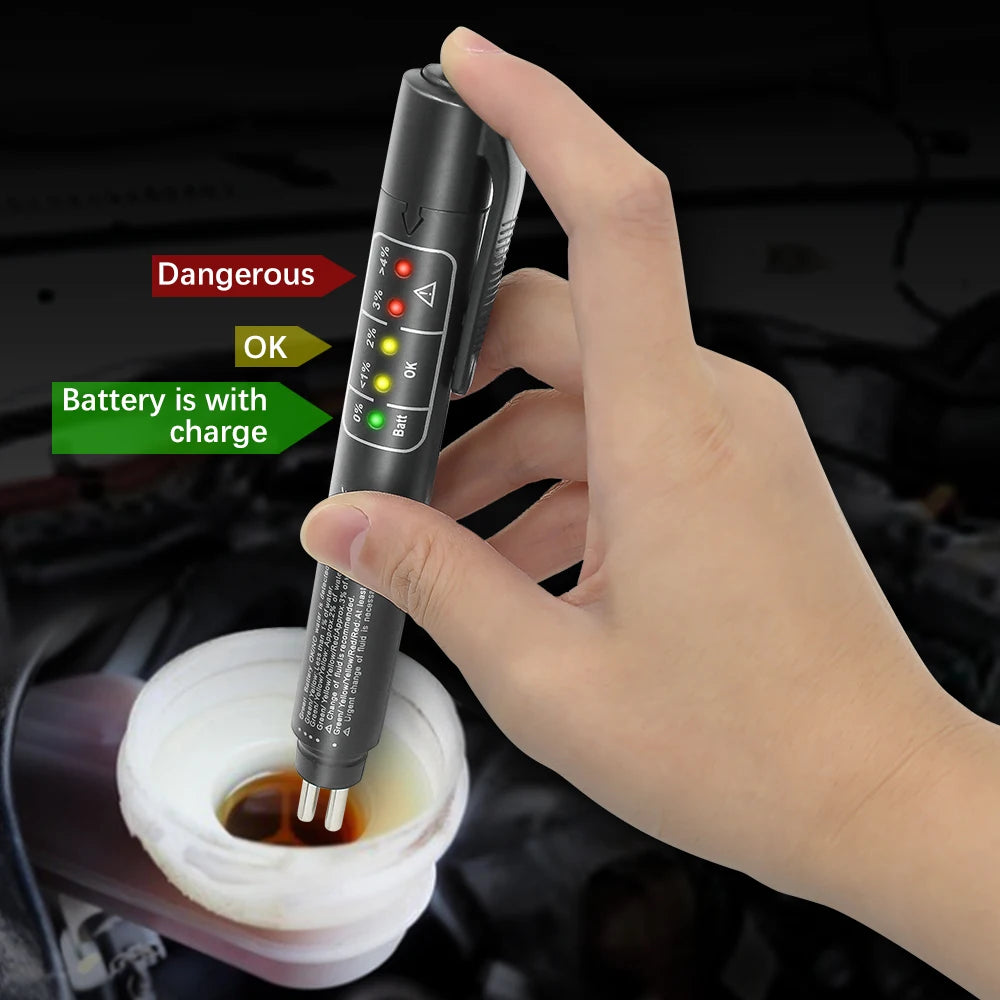 DOT3 DOT4 DOT5 Car Brake Fluid Tester Universal 5 LED Indicator Display Brake Oil Analyze Quality Check Diagnostic Tools