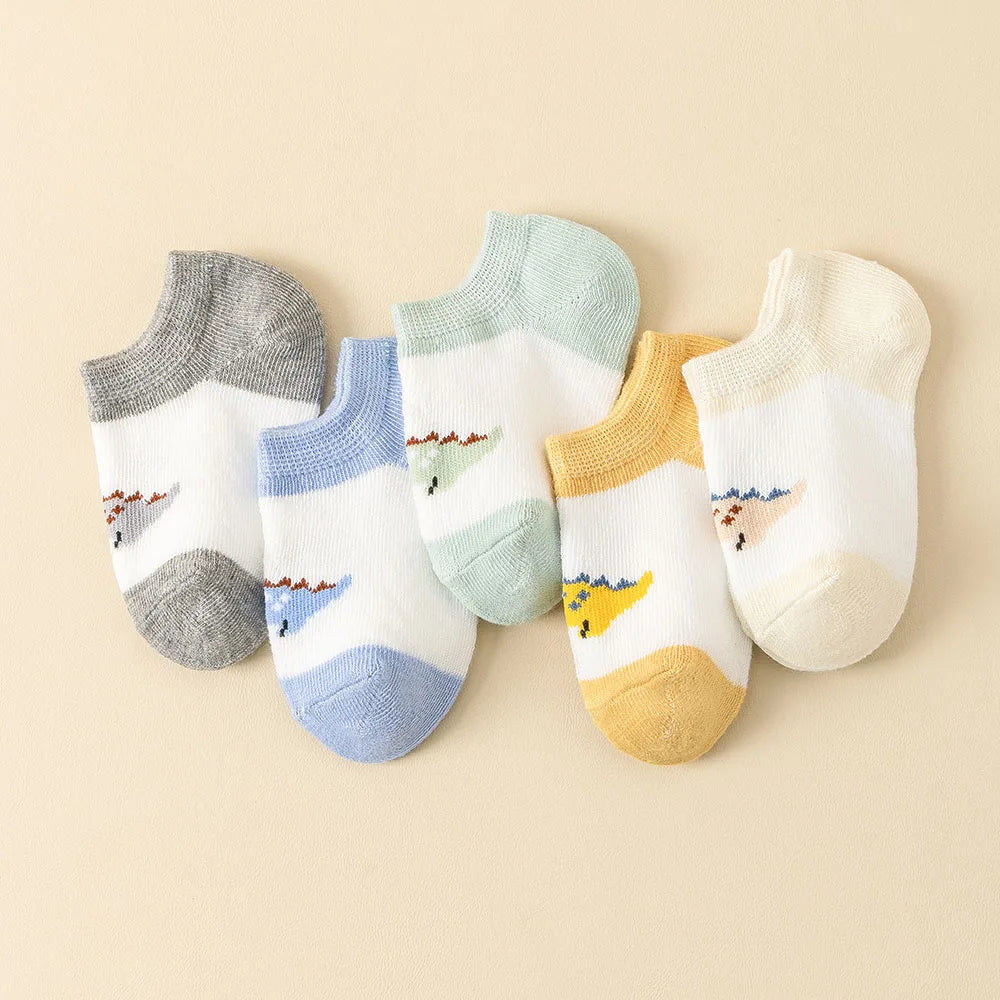 5/10 Pairs Baby Socks Ankle Socks Low Cut Short Socks for Boys and Girls Four Seasons Comfortable Breathable Cute