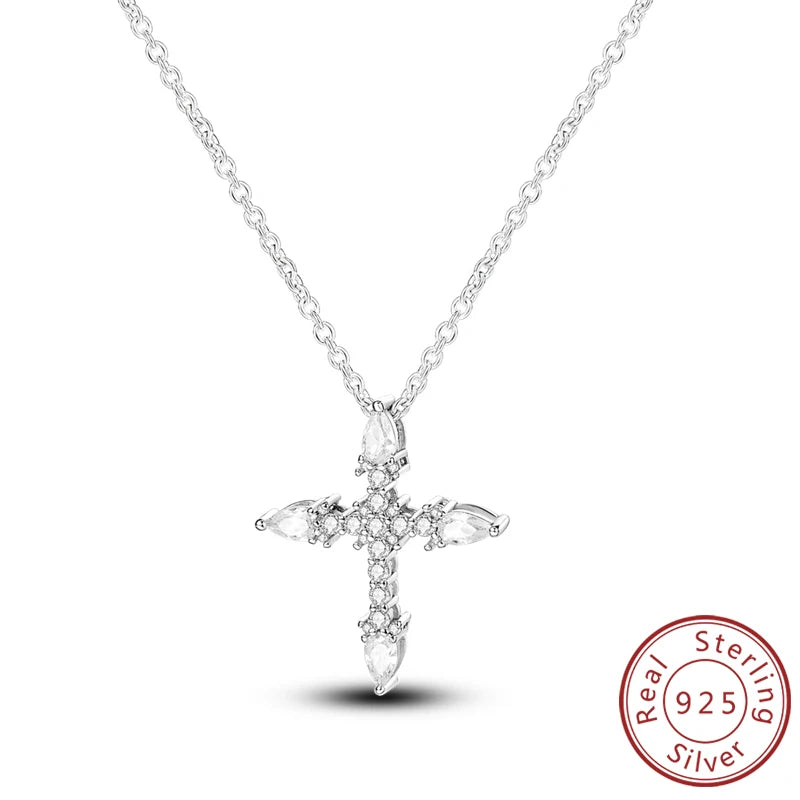 Necklace 925 Sterling Silver Butterfly Love Heart Bear Classic Simple Adjustable Necklace For Women Girl Fashion Jewelry Gifts