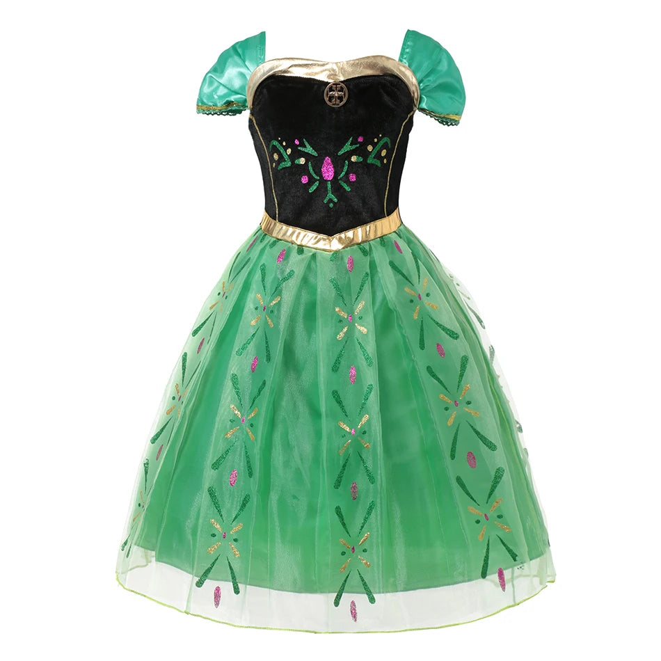 Princess Dress Collection Cinderella Snow White Aurora Rapunzel for Girls Halloween Birthday Cosplay Costume Kids 2-8Y Vestido