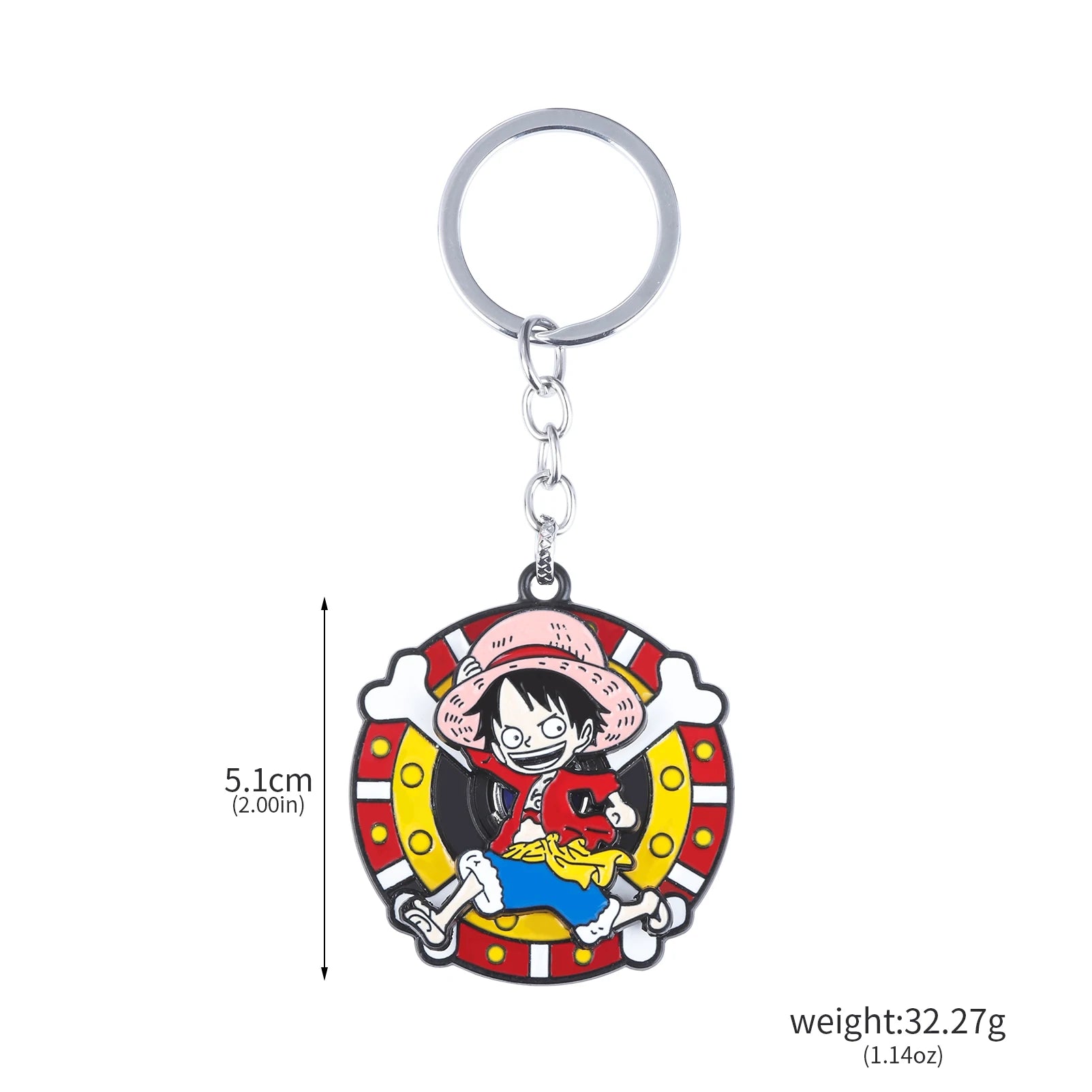 One Piece Luffy Straw Hat Keychain Rotatable Zoro Skull Metal Pendant Role-Playing Decorative Accessories Fan Jewelry Gift