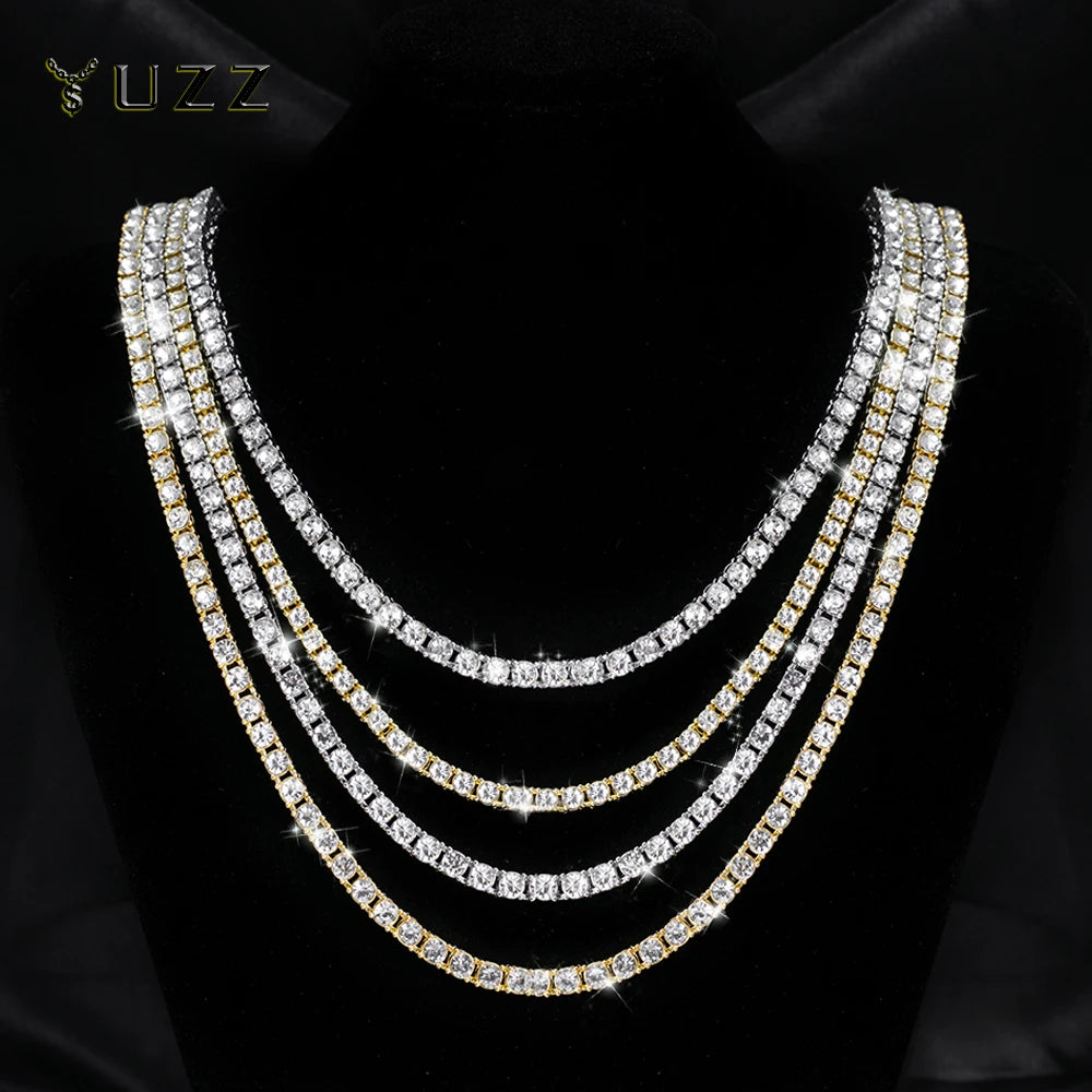 Classical 4MM Tennis Chain Iced Out Bracelet Necklace Men Fashion Hip Hop Jewelry Women 8/16/18/20/24inch Choker Punk Party Gift