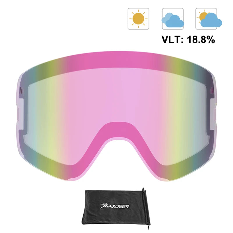 Magnetic Ski Goggles Men Snowboard Glasses Double Layers Lens Anti-fog UV400 Snow Goggles Women Snowmobile Skiing Eyewear OTG