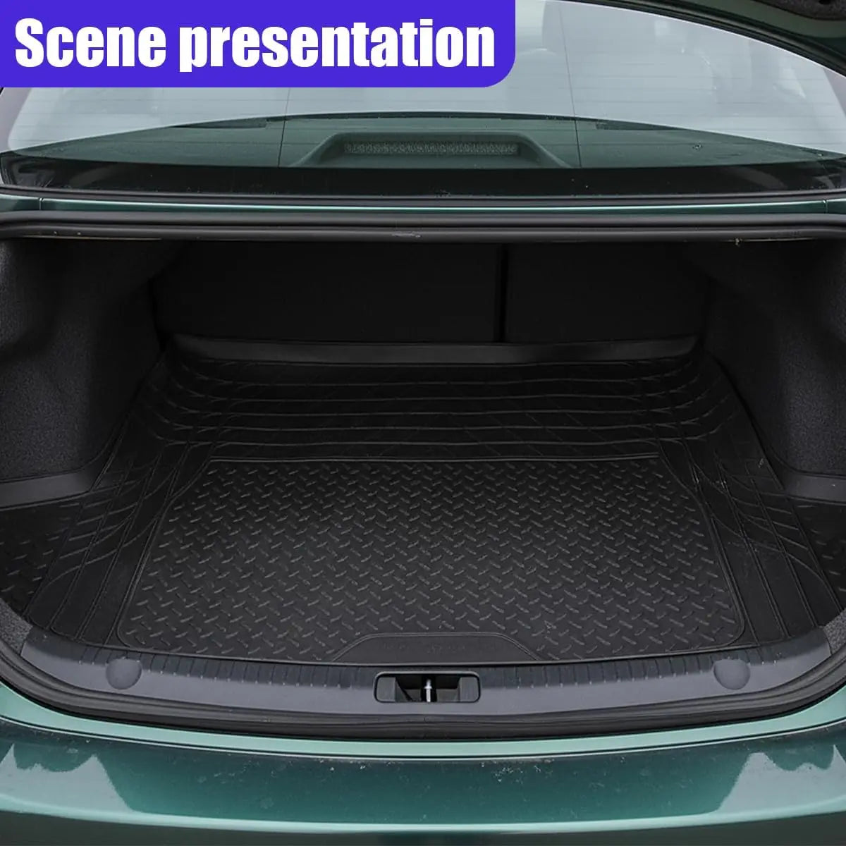 All Weather Heavy Duty Car Cargo Liner for SUVs Trucks, Anti-Slip Trimmable Trunk Floor Mat, Universal Automotive Protection