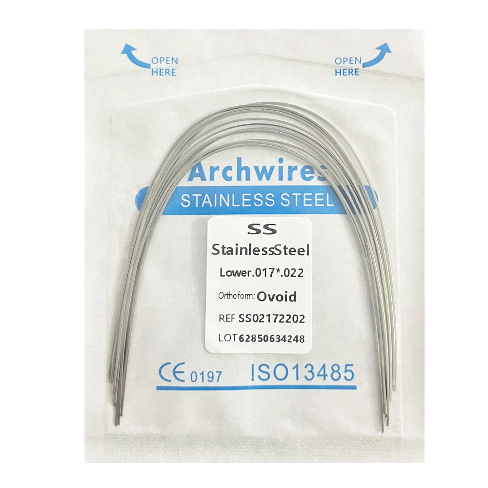 10pcs/pack Dental Orthodontic Stainless Steel Round/Rectangular Wire Ovoid Form Dentist Material Dental Arch Wire