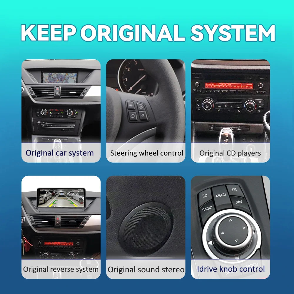 BONROAD 10.25 ‘’ 1920*720 Wireless CarPlay Android Auto Car Radio Monitor For BMW X1 E84 GPS Navigation Multimedia Display Touch Screen Mirroring Airplay Autolink