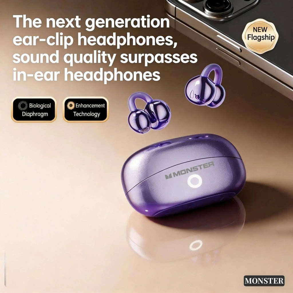 Monster Wireless Bluetooth Earphones HIFI Surround Sound Sport Earburd Long Endurance Noise Reduction Gaming Headset