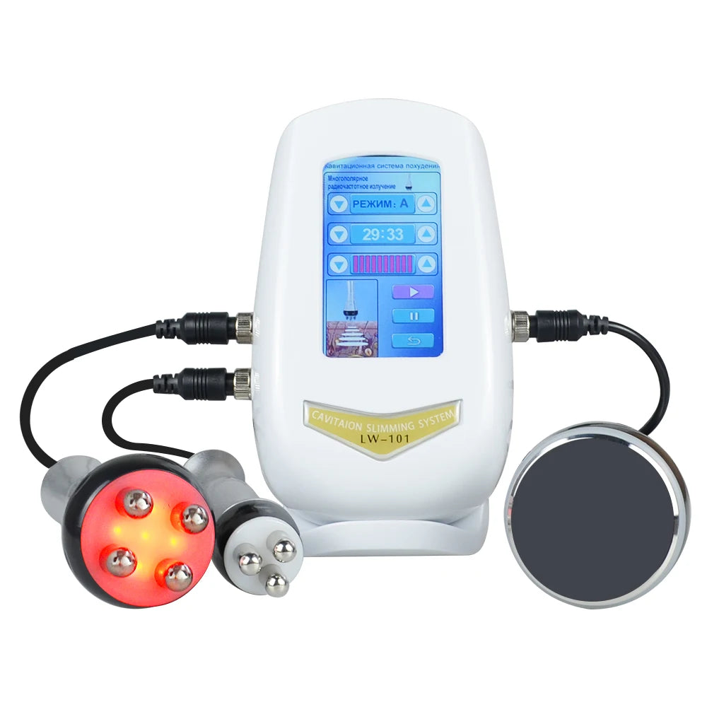 3 In 1 Beauty Body Slimming Massager Cavitation Machine Multi-Functional Device Face Body Tightening Lifting Spa Skincare Tool