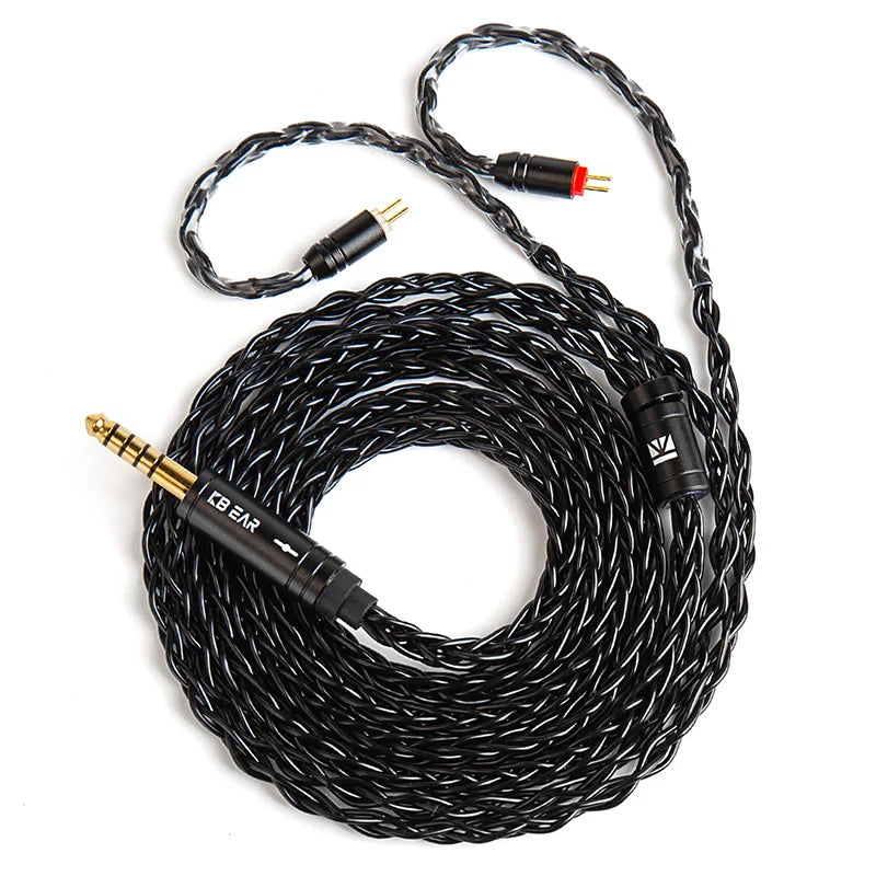 KBEAR ST12 8 Core HiFi Earphone 4N OFC Silver-Plated Upgraded Cable 3.5/4.4mm MMCX/0.78mm 2Pin for Lark Rosefinch KS1