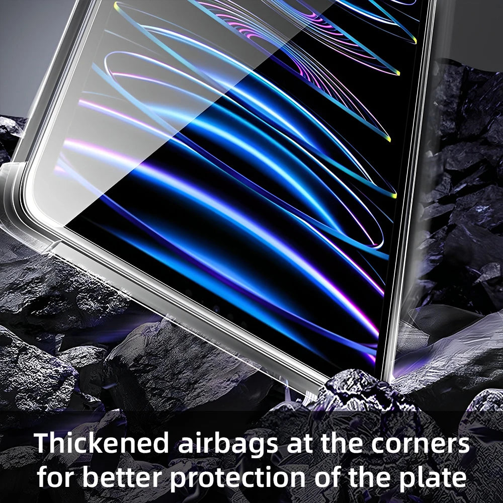 For iPad Air 11-inch M2 2024 Pro 11/13in M4 Case Transparent TPU Cover for iPad 10/9/8/7/6/5 Gen Air 4/5th 10.9 3rd 10.5 Mini 6