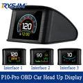 Updated P10-PRO OBD2 HUD With Russia Korean Language Smart Digital Meter On Board Computer Digital Speedometer Overspeed Alarm