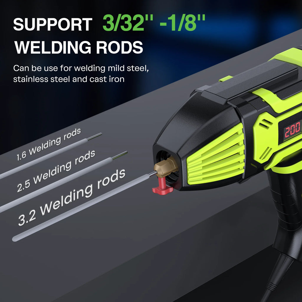 Portable Welding Machine Handheld Electric Welder Kit 110V IGBT Inverter Digital Display 6 Variable Current Adjustment Handheld ARC Welder Gun