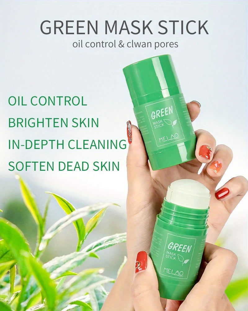 MELAO Green Tea Mask Stick - Natural Ingredients,Deep Cleaning,Oil Control,Effective For All Skin Types