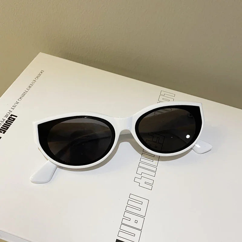 Vintage Cat Eye Sunglasses for Women Elliptic Square Oval Fashion Shades Trendy Female Outdoor Eyewear